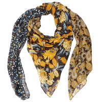 Sarlini Vierkante Sjaal Flower Multi Black