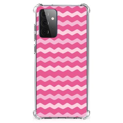 Samsung Galaxy A72 4G/5G Doorzichtige Silicone Hoesje Waves Pink Samsung Galaxy A72 4G/5G Doorzichtige Silicone Hoesje Waves Pink