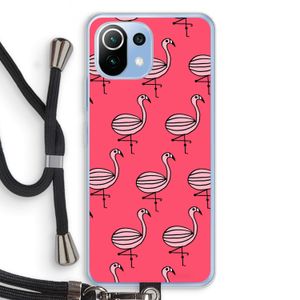 Flamingo: Xiaomi Mi 11 Lite Transparant Hoesje met koord