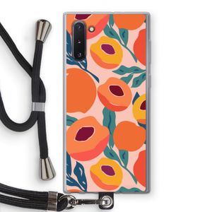 Perzik: Samsung Galaxy Note 10 Transparant Hoesje met koord