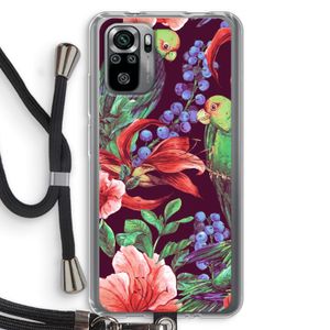 Papegaaien: Xiaomi Redmi Note 10S Transparant Hoesje met koord