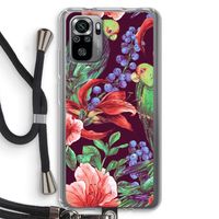 Papegaaien: Xiaomi Redmi Note 10S Transparant Hoesje met koord