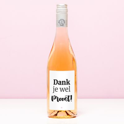 Wijnfles Dank Je Wel Proost - Rosé (Blush Rosé)
