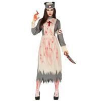 Horror verpleegster/zuster verkleed kostuum voor dames - Halloween zombie zuster jurkje - Carnaval 42-44 (L/XL)  -