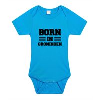 Born in Groningen cadeau baby rompertje blauw jongs