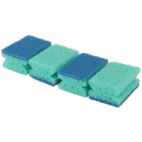 Schuursponsjes - 16x - blauw - viscose - krasvrij - schoonmaaksponzen