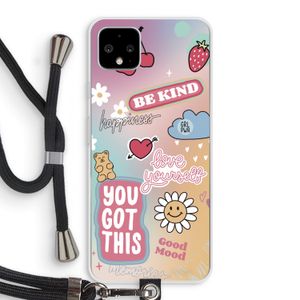 Positivity: Pixel 4 XL Transparant Hoesje met koord