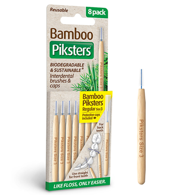 Bamboo Piksters Interdental Brushes Regular - Geel - 8 stuks