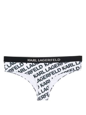 Karl Lagerfeld bas de bikini à logo imprimé - Blanc