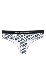 Karl Lagerfeld bas de bikini à logo imprimé - Blanc