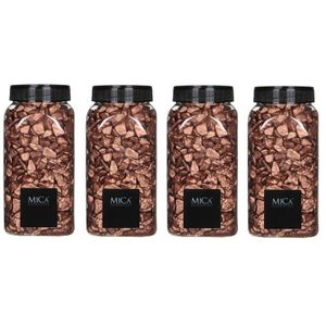 4x Decoratie/hobby steentjes koperbruin 650 ml