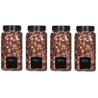 4x Decoratie/hobby steentjes koperbruin 650 ml - thumbnail