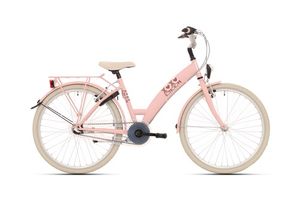 Bikefun Bike fun 24 inch meisjesfiets 3v lots of love adobe roze