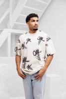 Off The Pitch Off Mark Oversized T-Shirt Heren Gebroken Wit - Maat XS - Kleur: Gebroken Wit | Soccerfanshop