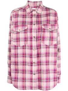 MARANT ÉTOILE chemise en coton Lony mélangé à carreaux - Rose