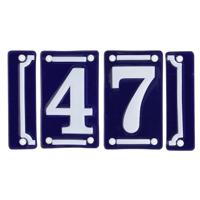 Best for Boots huisnummer 47 - met sierrand - Oudhollands - emaille - blauw/wit Best for Boots huisnummer 47 - met sierrand - Oudhollands - emaille - blauw/wit