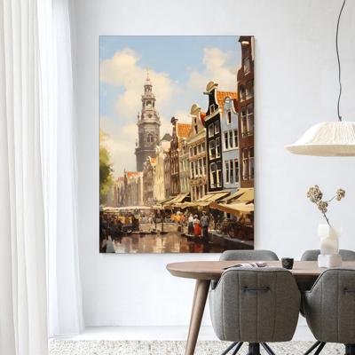 Urban Cotton Wandkleed 'Amsterdam' 80 x 110cm in Frame - black