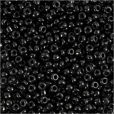 Creativ Company Rocailles, d 3 mm, afm 8/0, gatgrootte 0,6-1,0 mm, zwart, 500 gr/ 1 doos