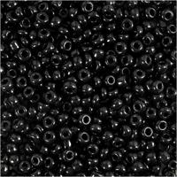 Creativ Company Rocailles, d 3 mm, afm 8/0, gatgrootte 0,6-1,0 mm, zwart, 500 gr/ 1 doos