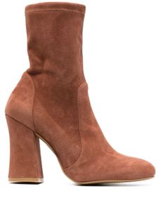 Stuart Weitzman bottes à talon épais 100 mm - Marron