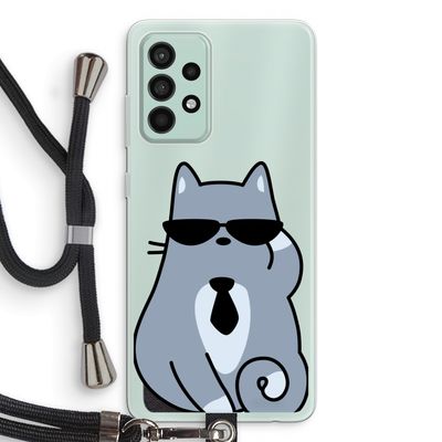 Cool cat: Samsung Galaxy A52s 5G Transparant Hoesje met koord