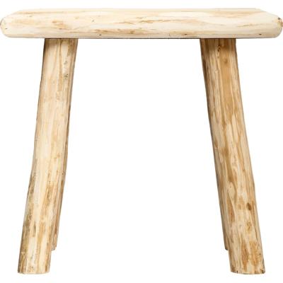 Voetenbankje van hout - naturel kleur - 23 x 34 x 31 cm - relax bankje - zit krukje - bijzet tafeltj
