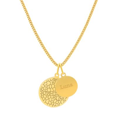 Neusafdruk ketting met dubbele bedel - Stainless steel - Goud