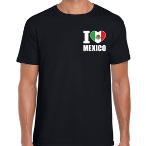 I love Mexico landen shirt zwart voor heren - borst bedrukking 2XL  -