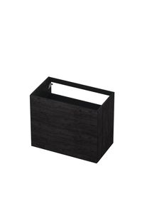 INK wastafelonderkast 2 laden greeploos push to open hout decor 80x45x65cm, houtskool eiken