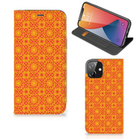 iPhone 12 | iPhone 12 Pro Hoesje met Magneet Batik Oranje - thumbnail