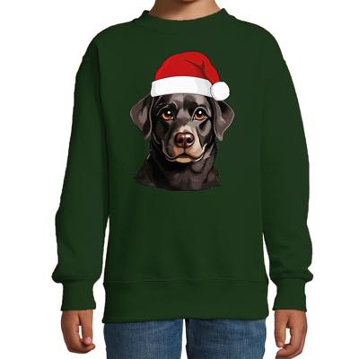 Kersttrui / sweater honden - kinderen - Labrador Retriever - groen - kerstmuts - Kerstmis Kersttrui / sweater honden - kinderen - Labrador Retriever - groen - kerstmuts - Kerstmis