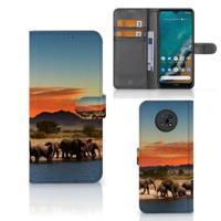 Nokia G50 | Telefoonhoesje | Met pasjeshouder | Olifanten