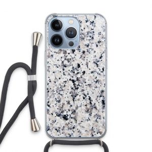 Gespikkelde marmer: iPhone 13 Pro Transparant Hoesje met koord