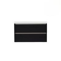 Onderkast Trendline Met Greeplijst Aluminium 100x47x52 cm Black Oak Sanilux Onderkast Trendline Met Greeplijst Aluminium 100x47x52 cm Black Oak Sanilux