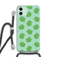 Groene blaadjes: iPhone 11 Transparant Hoesje met koord