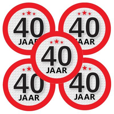 40 jaar leeftijd sticker - 15x - rond - Dia 9 cm - 40 jaar verjaardag - jubileum - leeftijd versieri