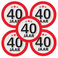 40 jaar leeftijd sticker - 15x - rond - Dia 9 cm - 40 jaar verjaardag - jubileum - leeftijd versieri
