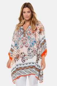 Ulla Popken Tuniek, oversized, paisleydessin, 3/4 mouwen - Grote Maten Ulla Popken Tuniek, oversized, paisleydessin, 3/4 mouwen - Grote Maten