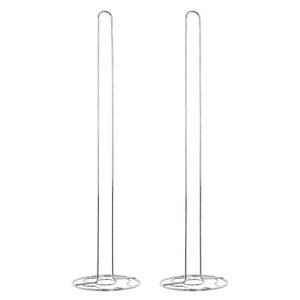 2x stuks wc/toiletrol houders staand zilver met bloemetjespatroon 55 cm