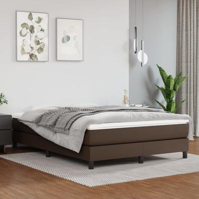 Bedframe kunstleer bruin 140x200 cm