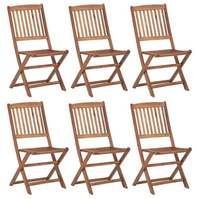 Tuinstoelen 6 st inklapbaar massief acaciahout