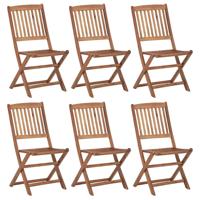 Tuinstoelen 6 st inklapbaar massief acaciahout