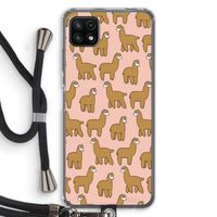 Alpacas: Samsung Galaxy A22 5G Transparant Hoesje met koord