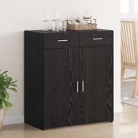 Opslagkast Zwart Eiken 80x42.5x93.5 cm Bewerkt Hout