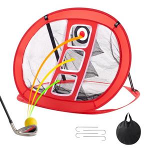 VEVOR Golf Chipping Net, Pop-up Golf Oefennet, Draagbaar Indoor & Outdoor Golf Hitting Hulpnet met Doel & Draagtas voor Achtertuin Swing Training, Rood