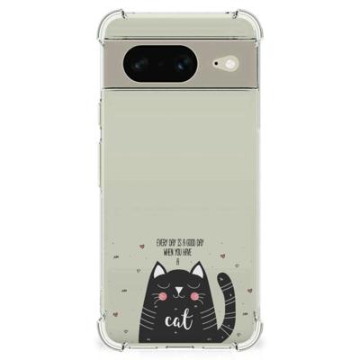 Google Pixel 8 Stevig | Bumper Hoesje | Cat Good Day Google Pixel 8 Stevig | Bumper Hoesje | Cat Good Day