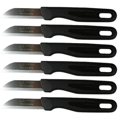 Solingen schilmesje - 6x - zwart - 16 cm - Keukengerei - aardappel schilmesjes