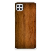 Samsung Galaxy A22 5G Bumper Hoesje Donker Hout