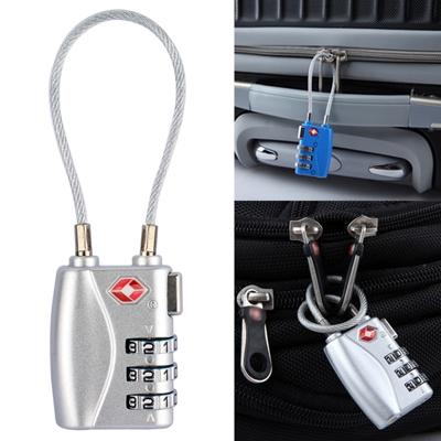 JASIT TSA719 zink legering 3-cijferige wachtwoord TSA Lock reisbagage hangslot (zilver)