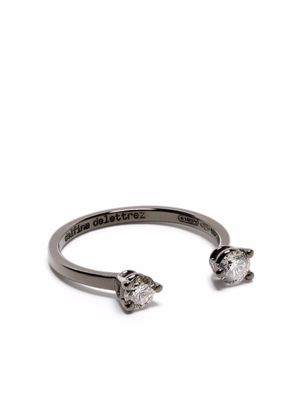 Delfina Delettrez bague en or 18ct à diamants Dots - Noir
